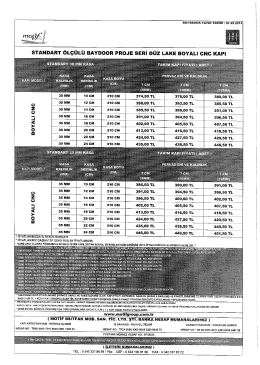 18 Baydoor Standart &Ouml;l&ccedil;&uuml;l&uuml; Proje Seri D&uuml;z Lake Boyalı Cnc Kapı