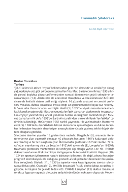 Travmatik Şilotoraks - Journal of Clinical and Analytical Medicine