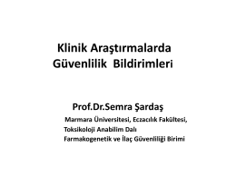 Semra SARDAŞ - İstanbul Üniversitesi Klinik Araştırmalar