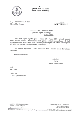 TC ŞANLIURFA vALİLİĞİ İl Mill&icirc; Eğitim M&uuml;d&uuml;rl&uuml;ğ&uuml;