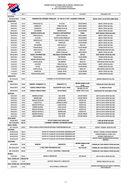 32. Hafta Müsabaka Programı - Mersin Gençlik Spor il Müdürlüğü