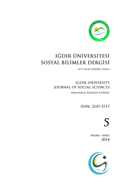 Untitled - Iğdır Üniversitesi Sosyal Bilimler Enstitüsü Dergisi