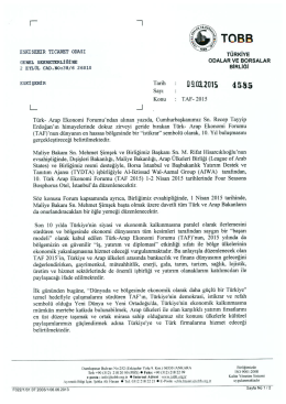 t&uuml;rk-arap ekonomi forumu 2015