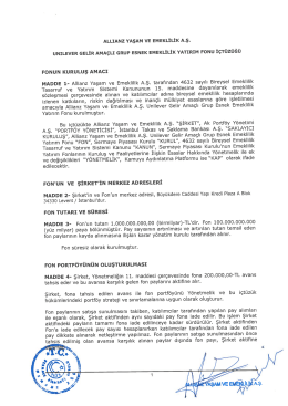 ALLIANz YAŞAM vE EMEKLİLİK A.ş.