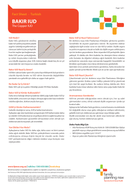 Fact Sheet - Turkish BAKIR IUD