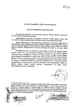 Tasarruf Sahiplerine Satış Duyurusu