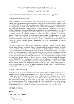 Volkswagen Doğuş Finansman A.Ş. 2011 Yılı Faaliyet Raporu