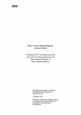 30/06/2014 Mali tablo ve dipnotlar