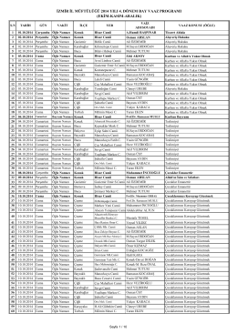 2014 Yılı 4. Dönem Bay Vaaz ve İrşat Programı