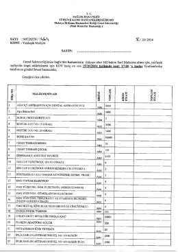 T. C. - Malatya İli Kamu Hastaneleri Birliği Genel Sekreterliği