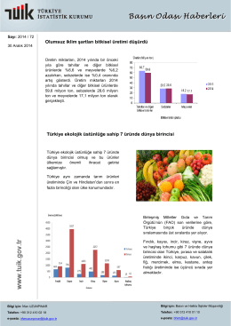 Türkiye ekolojik üstünlüğe sahip 7 üründe dünya birincisi Olumsuz