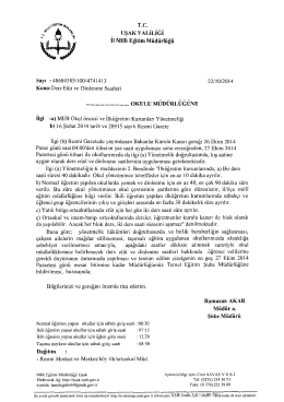T.c. _ UŞAK vALiLİĞİ ıjı Mim Eğitim M&uuml;d&uuml;rl&uuml;ğ&uuml;