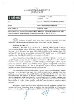 T.c. KOCAELİ B&Uuml;Y&Uuml;KŞEHİR BELEDİYESİ MECLİS KARARI