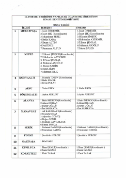 16-17/08/2014 tarihinde yapılacak olan mtsk direksiyon sınavı