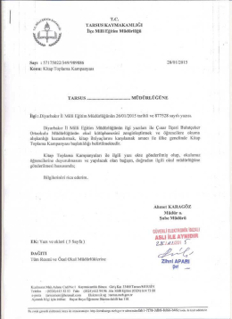 İl&ccedil;e Milli Eğitim M&uuml;d&uuml;rl&uuml;ğ&uuml; Yazısı