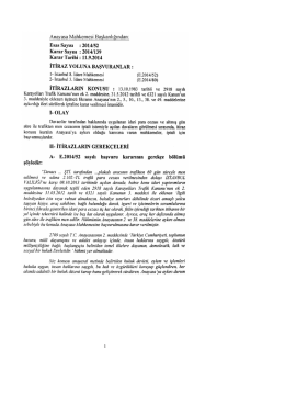 Anayasa Mahkemesi 2014/52 E, 2014/139 K. sayılı