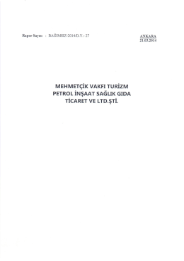 Faaliyet Raporu - Mehmetçik Limitet Şirketi