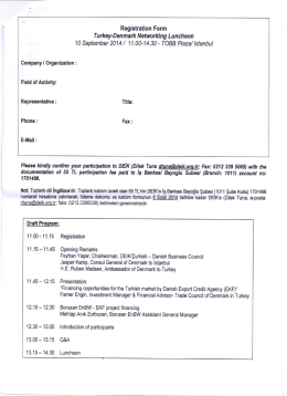 Registration Form Turkey-Denmark Networking Luncheon 10