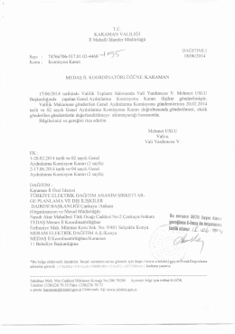 17.06.2014 Karaman İli aydınlatma Komisyon Kararı
