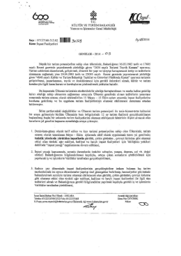 14/05/2014 tarih ve 94329 sayılı İnşaat Yasağına İlişkin Genelge