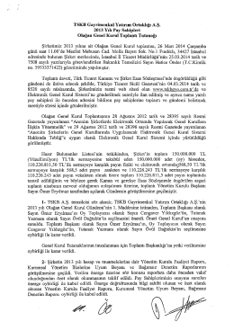Toplantı Tutanağı - tskb gayrimenkul yatırım ortaklığı a.ş.