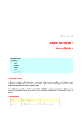 Bölüm 11 Erişim Belirteçleri