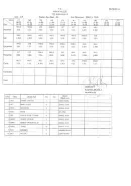 2/A Sınıfı Ders Programı