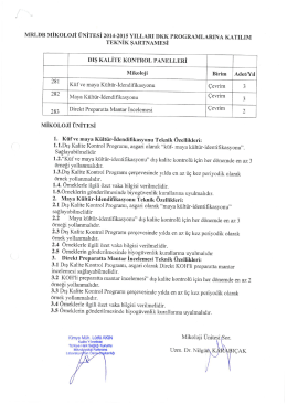 MRLDB MİKoLoJİ &Uuml;NİTESİ 2014