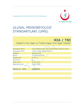 KIA/TSI testleri - Türkiye Halk Sağlığı Kurumu