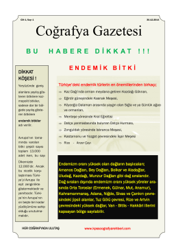 Endemik bitki - Kpss Coğrafya Rehberi