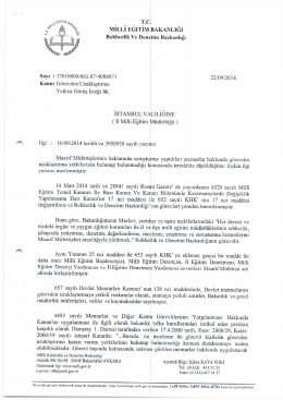 GÖREVDEN UZAKLAŞTIRMA YETKİSİ GÖRÜŞ İSTEĞİ