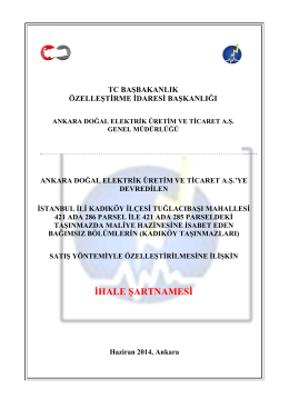 ihale şartları belgesi - Ankara Doğal Elektrik Üretim ve Ticaret A.Ş.