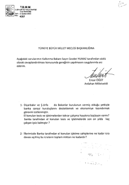 T&Uuml;RKİYE BUYUK MİLLET MECLİSİ BAŞKANLIĞINA