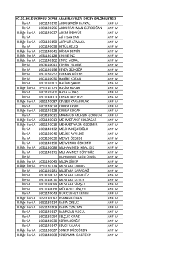 ileri düzey sınav salon listesi 07.03.2015