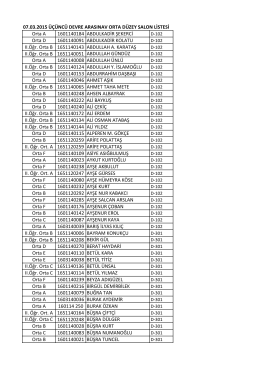 orta düzey sınav salon listesi 07.03.2015