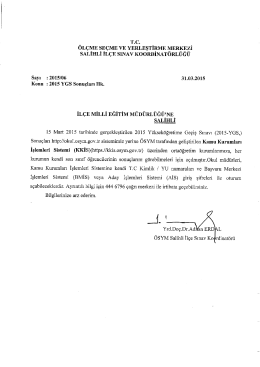 T.c. &Ouml;L&Ccedil;ME ŞE&Ccedil;ME VE YERLEŞTİıgME sALIHLı IL&Ccedil;E sıNAv