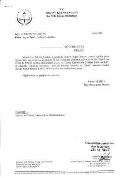 YAZI - Ergani İl&ccedil;e Milli Eğitim M&uuml;d&uuml;rl&uuml;ğ&uuml;