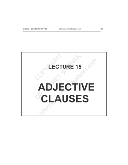 yds ingilizce ders notları adjective clauses