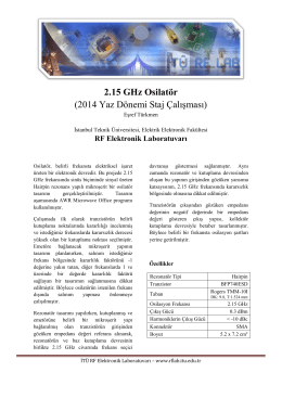 2.15 GHz Osilatör - ITU RF Lab
