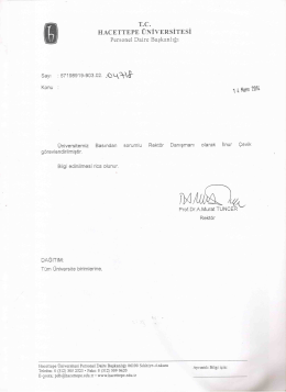 Rekt&ouml;r Danışmanı Ataması - Hacettepe &Uuml;niversitesi Personel