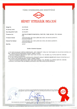 TSE12578 Hizmet Yeterlilik Belgesi