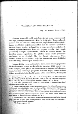 &ldquo;&Ccedil;ALIŞMA&rdquo; KAVRAMI HAKKINDA Do&ccedil;. Dr. Mehmet Rami AYAS