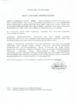 &ldquo;Akkapı Mahallesi Kadastro Yenilemesi&rdquo; duyurusu.