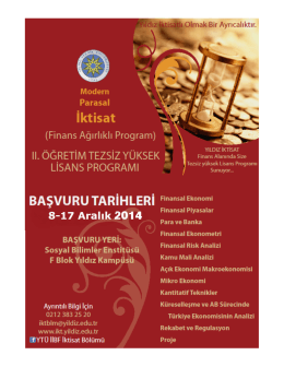 Modern Parasal İktisat II.Öğretim Tezsiz yüksek lisans