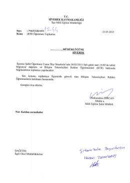 T.c. sİVEREK KAYMAKAMLIĞI ıı&ccedil;e Mini Eğitim M&uuml;d&uuml;rl&uuml;ğ&uuml;
