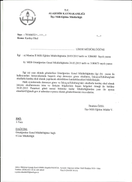 T.c. ALAŞEHİR KAYMAKAMLIĞI İl&ccedil;e Milli Eğitim M&uuml;d&uuml;rl&uuml;ğ&uuml;
