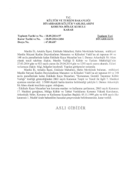 Mardin-Artuklu-Eskikale Kaya Mezarları