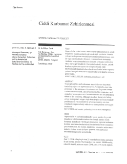 Ciddi Karbamat Zehirlenmesi