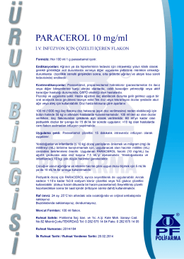 PARACEROL 10 mg/ml - Polifarma İla&ccedil; San. ve Tic. A.Ş.