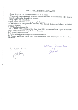 SMEAR FIR&Ccedil;ASI TEKNİK ŞARTNAMESİ 1